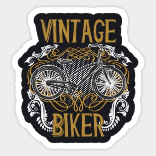 Vintage Biker Bicycle Cyclist Cycling Sticker